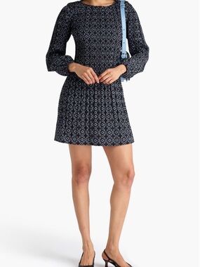 Maje Imprimé Clover Noir Long Sleeve Fit & Flare Mini Dress Size US 4